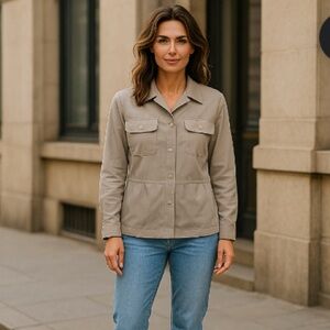 Inclinations Women's Gray blouse. NWOT.